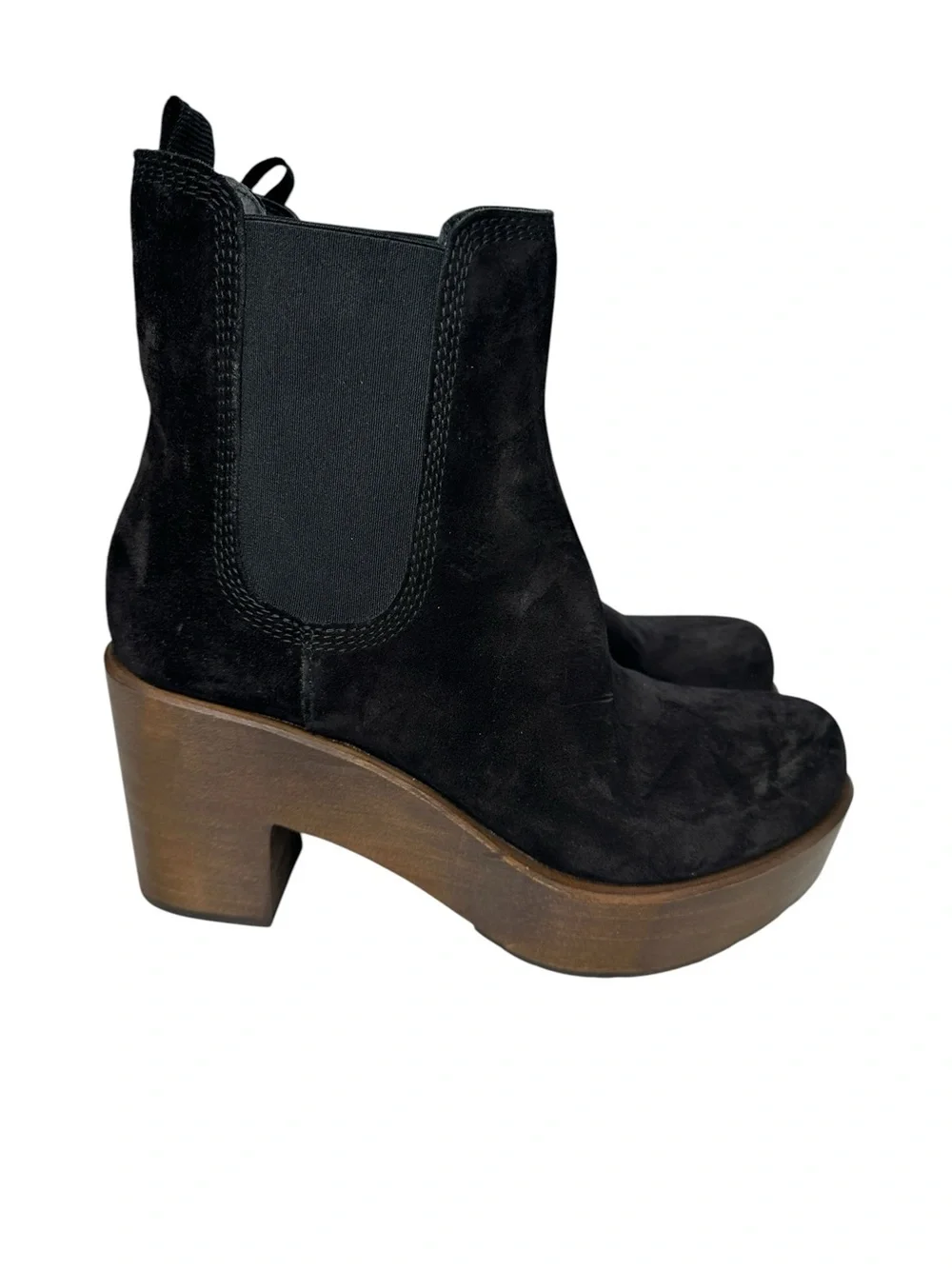 Pedro Garcia Dalmi Black Suede Platform Chelsea Boots Sz: IT 38.5/US 8.0-8.5